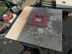 Genauso wie die Griffe. Schablone aus dem 3D Drucker.